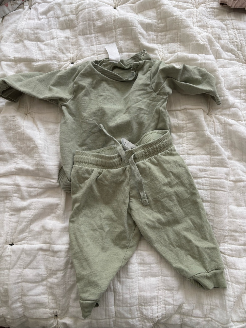 H&M Organic Cotton Sage Baby sweat Set